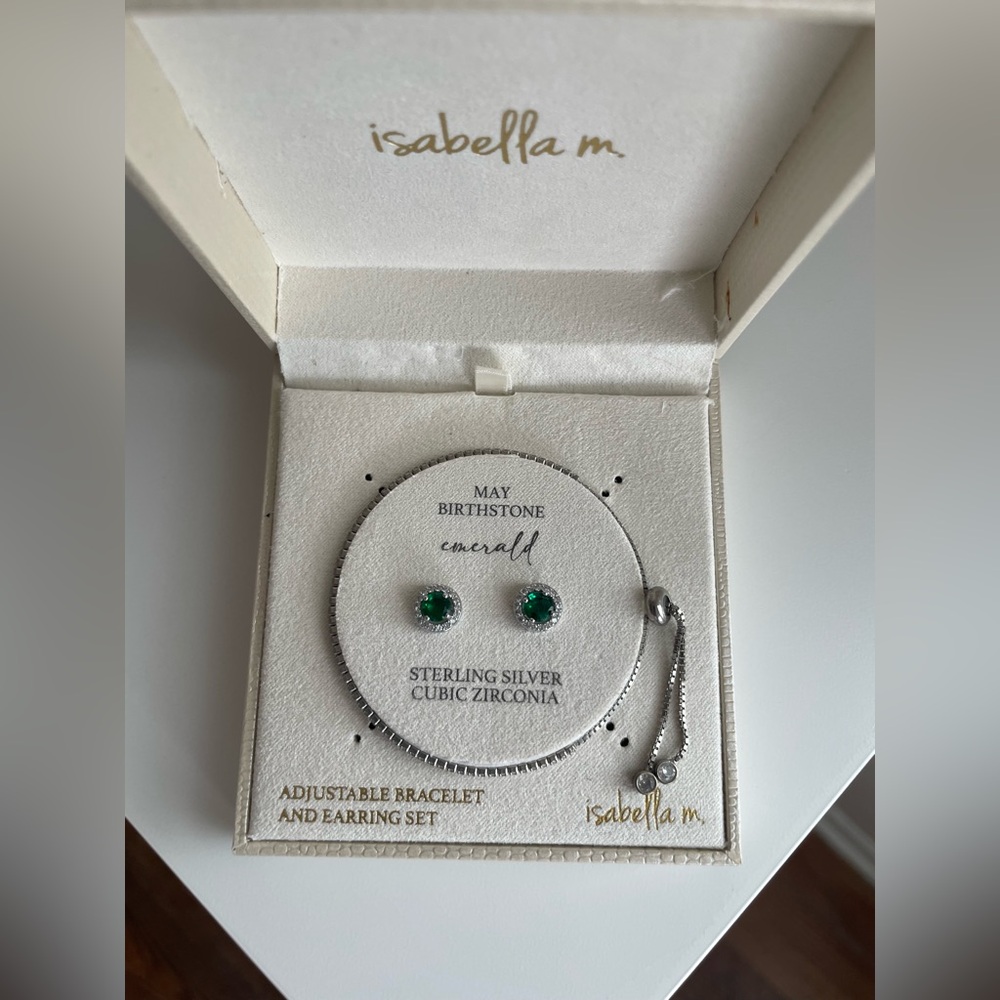 Emerald Green Earrings and Bracelet Set